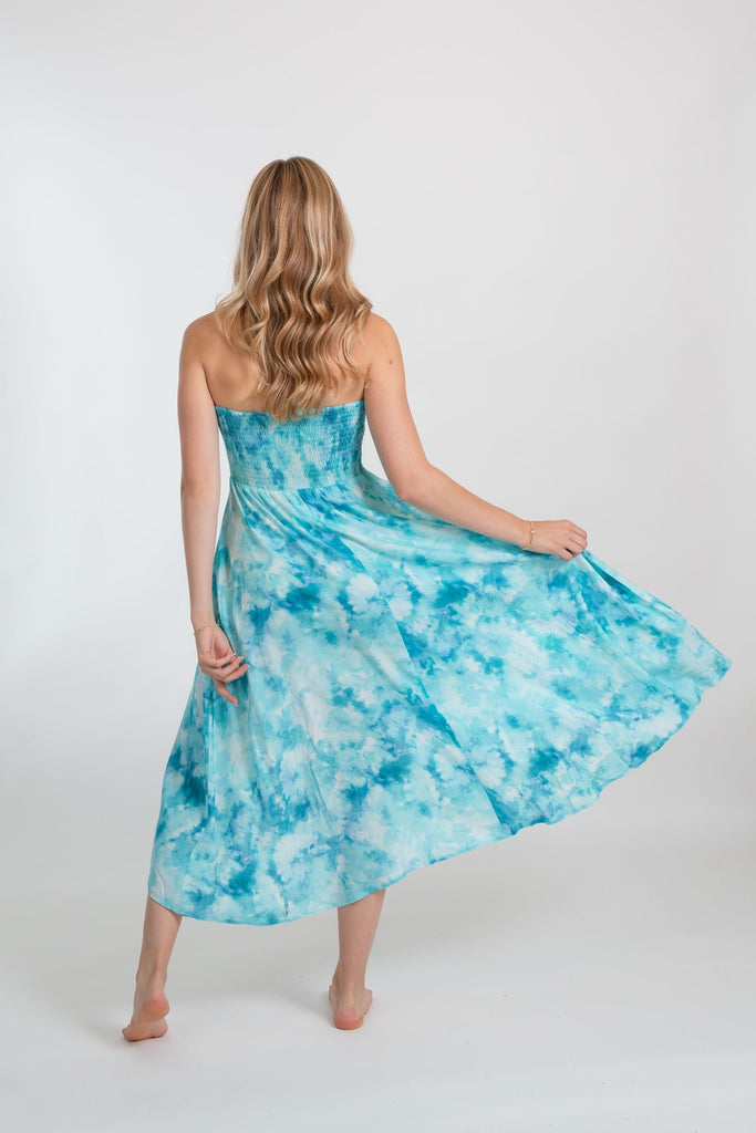 Koy Resort Aquarelle Tie Dye Convertible Bandeau Dress – Sunblockers