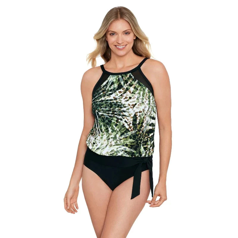 Blouson Tankini Top with Adjustable Straps