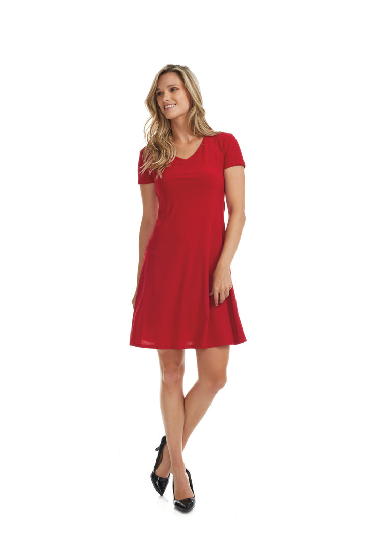 Red half hot sale sleeve dress